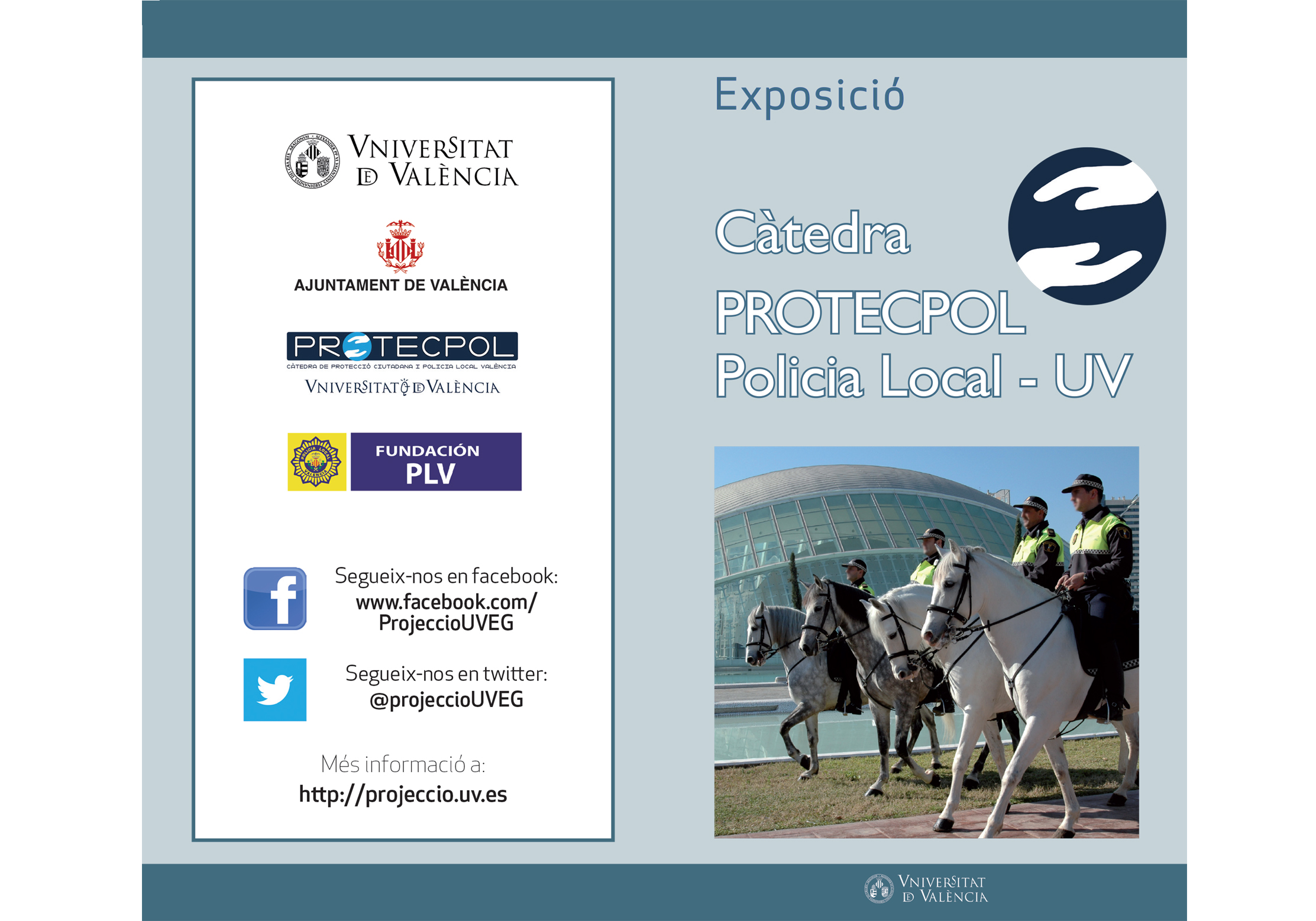 Cartel policias a caballo PROTECPOL